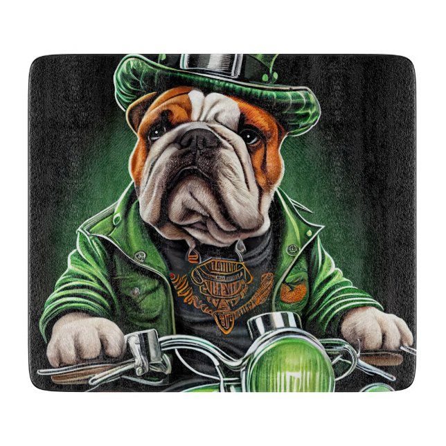 Bulldog Driving Bike St. Patrick's Day (Framsidan)