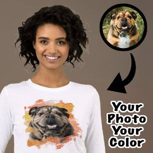 Bulldog eller din fotogrunge Hund Mamma T Shirt