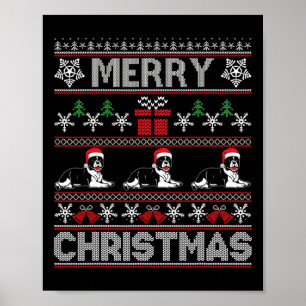 Bulldog-familjen Matching Funny Ugly jul Sweat Poster