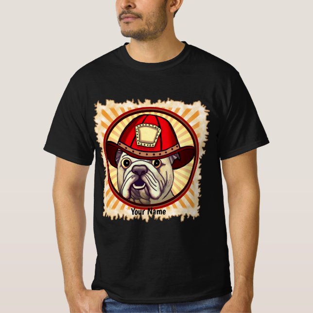 Bulldog Firefighter T-Shirt (Framsida)