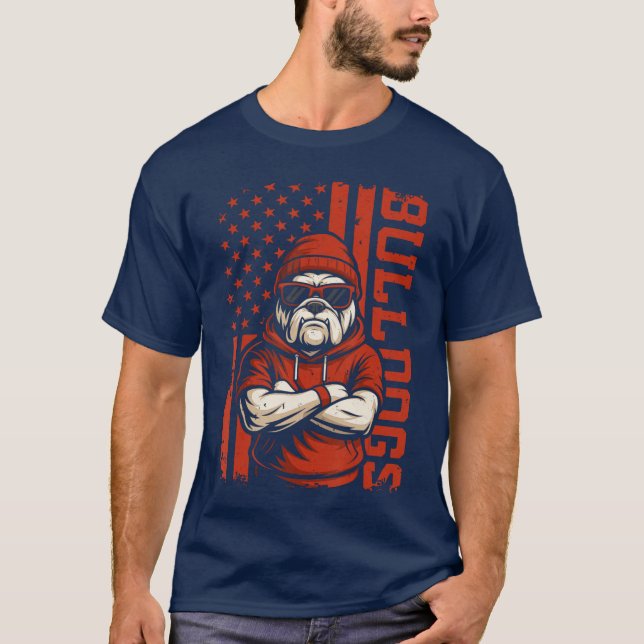 Bulldog for Men Women Boys Girls gift T Shirt (Framsida)