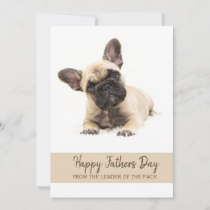 Bulldog-foto för Fransken Lycklig Fars dag Anpassn Julkort