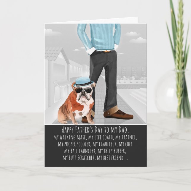 Bulldog från Hund Funny Kort (Framsida)