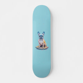 Bulldog Francés Colorido y Artístico Mini Skateboard Bräda 18,5 Cm