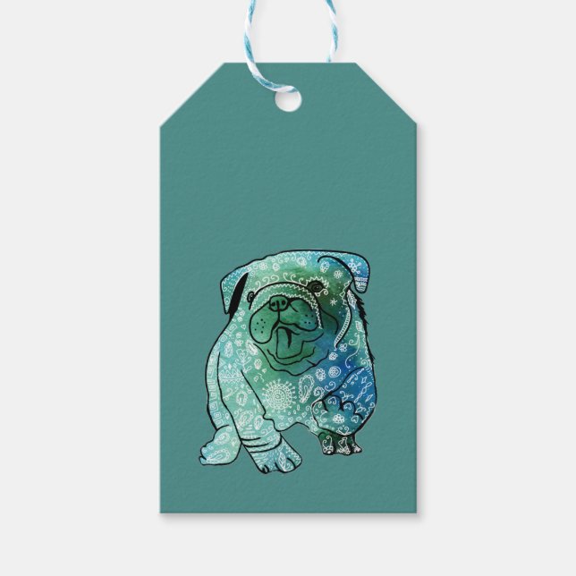 Bulldog Fransk Buldog Anpassningsbar Gift Märkres Presentetikett (Framsidan)