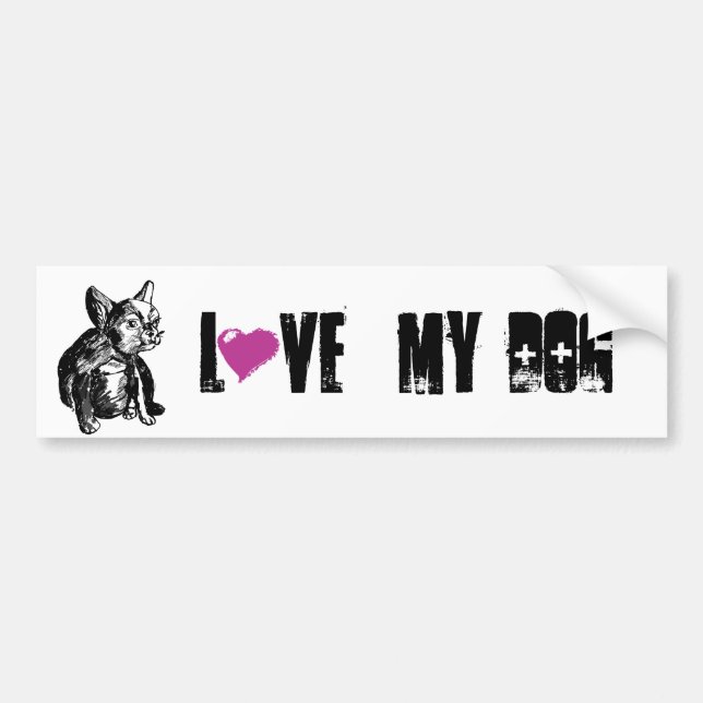 Bulldog Fransk Buldog Bumper Sticker Bildekal (Framsidan)