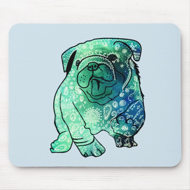 Bulldog fransk Buldog Hund Mousepad Musmatta (Framsidan)