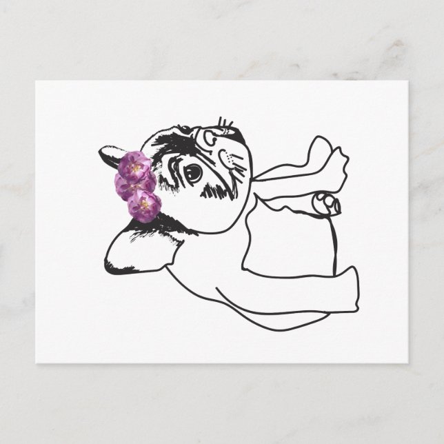 Bulldog Fransk Buldog Puppy Sweet Hund Postcard Vykort (Framsida)