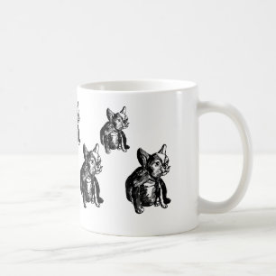 Bulldog Fransk Buldog Puppy Teckning Art Mugg