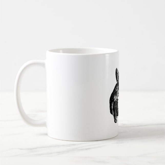 Bulldog Fransk Buldog teckning White Mugg (Vänster)