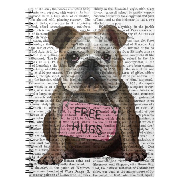 Bulldog Free Hugs Anteckningsbok (Framsidan)