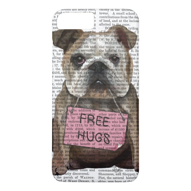 Bulldog Free Hugs Case-Mate iPhone Skal (Baksida)
