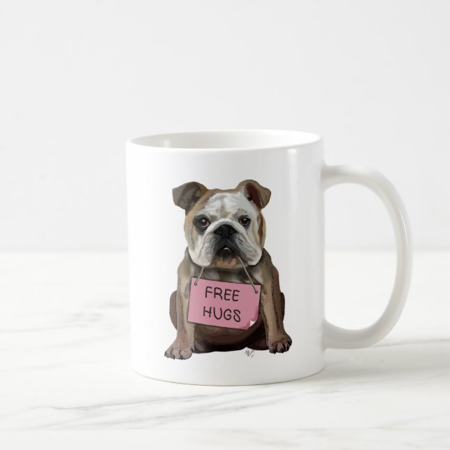 Bulldog Free Hugs Kaffemugg (Höger)