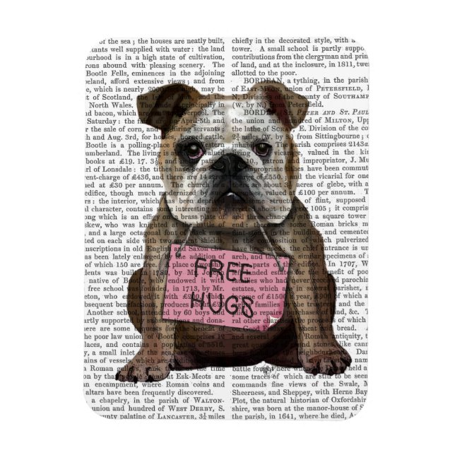 Bulldog Free Hugs Magnet (Vertikal)