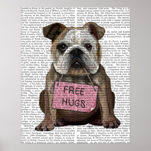 Bulldog Free Hugs Poster (Framsidan)