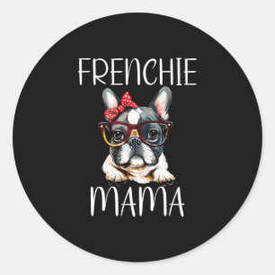 Bulldog Frenchie Mamma Watercolor Hund Mors dag Runt Klistermärke