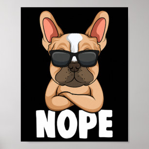 Bulldog Frenchie Nope Hund Mamma Girls Poster