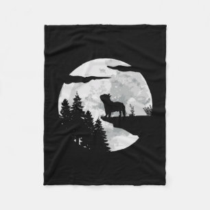 Bulldog Full Moon Night - Hund älskare Fransk Bull Fleecefilt