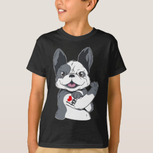 Bulldog Funny I Kärlek Mamma Tattoo T Shirt