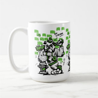 Bulldog Gangster Art som är Elak till Bones Kaffemugg