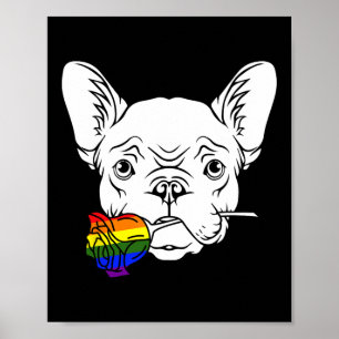 Bulldog Gay pride Ro Lgbt-q Rainbow Frenchie Hund Poster