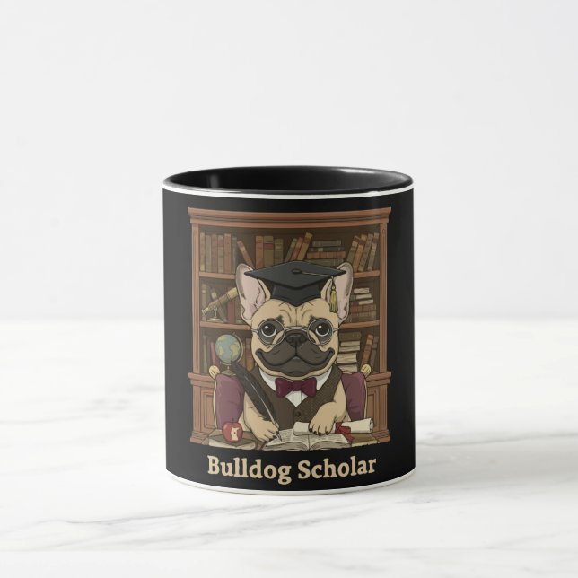 Bulldog Gelehrte | Söt fransk bulldog professor Mugg (Center)