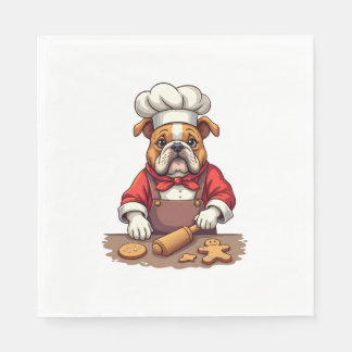 Bulldog Gingerbröd Chef hund Pappersservett