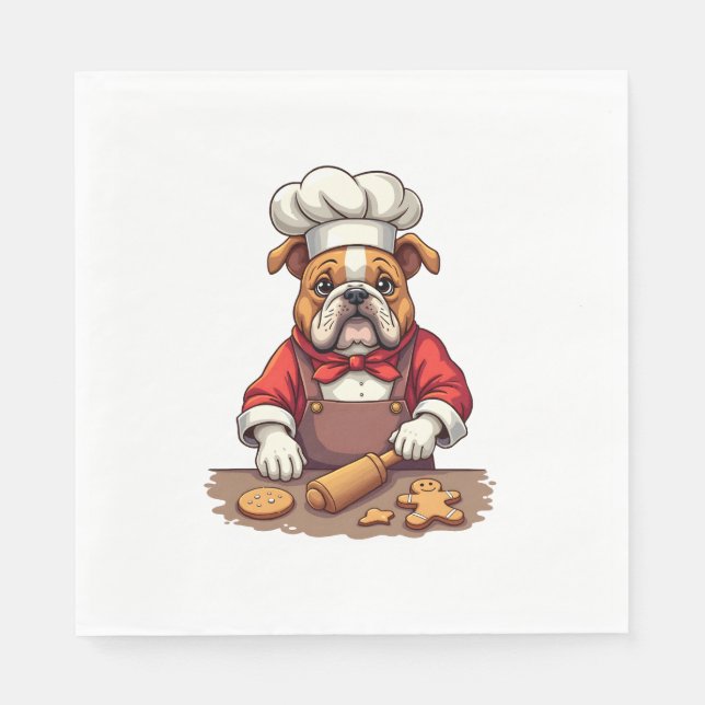 Bulldog Gingerbröd Chef hund Pappersservett (Framsidan)
