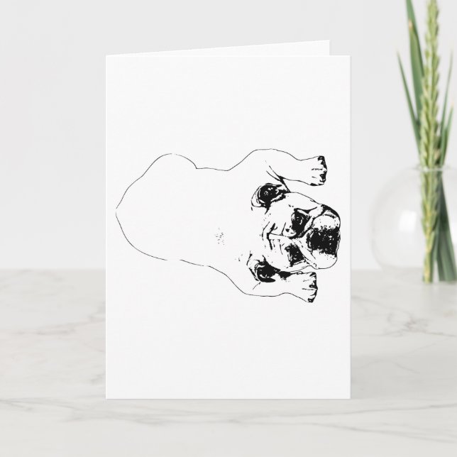 Bulldog Glad Julkort Kort (Framsida)