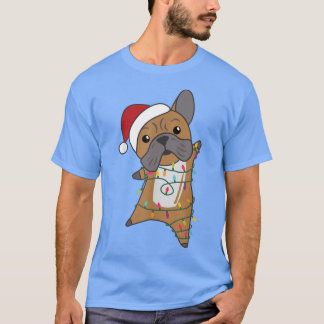 Bulldog God jul Fairy Ljus Sweet Animals T Shirt