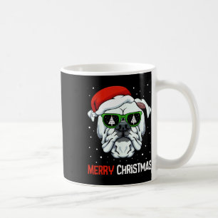 Bulldog God jul Pajama Cute Hund Santa Hat Kaffemugg