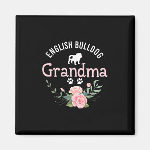 Bulldog Grandma Gifts Women Cute Hund älskare Chri Magnet