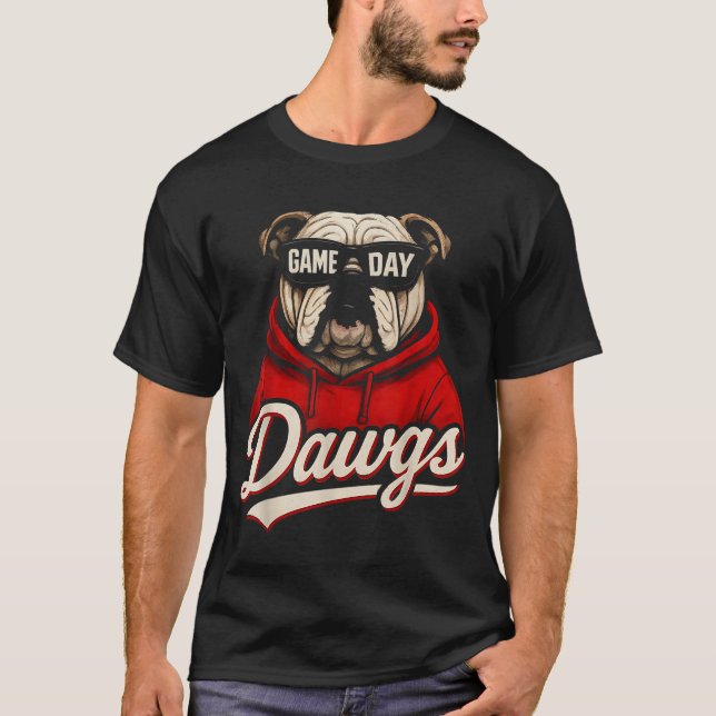 Bulldog Graphic Dawgs Men Women Kid Boy Girl  T Shirt (Framsida)