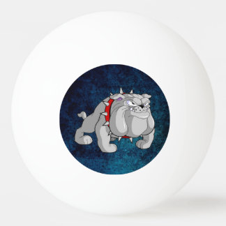 BULLDOG GRÅTT TECKNAD PING PONG BOLL