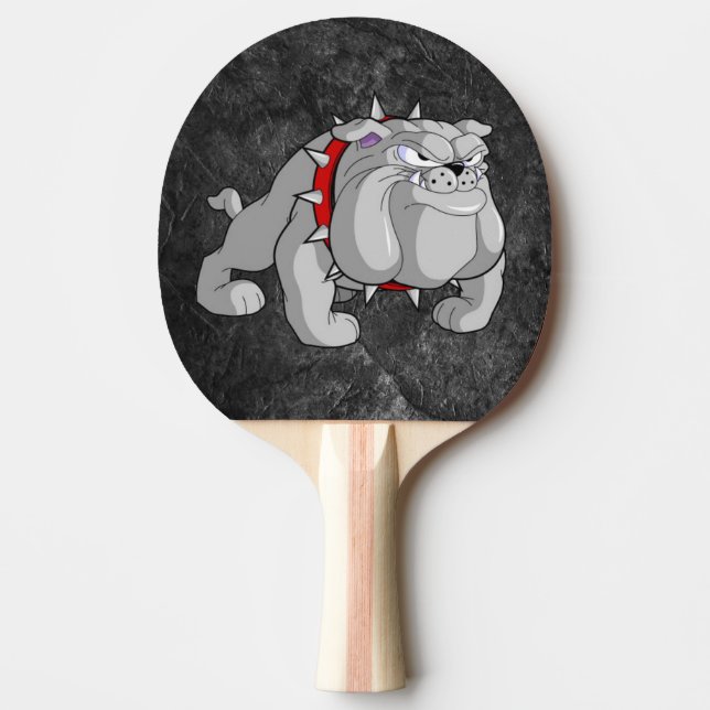 BULLDOG GRÅTT TECKNAD PING PONG PADDLE PINGISRACKET (Framsidan)