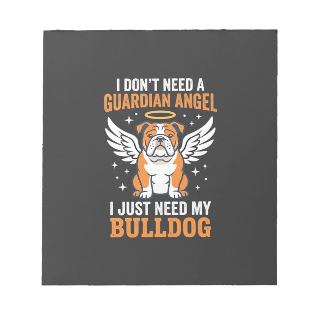 Bulldog Guardian Angel Hund Anteckningsblock (Framsida)