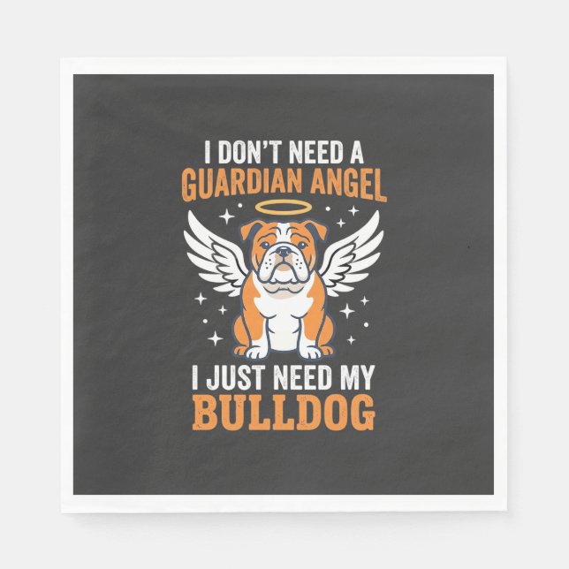 Bulldog Guardian Angel Hund Pappersservett (Framsidan)