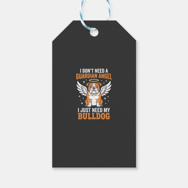 Bulldog Guardian Angel Hund Presentetikett (Framsidan)