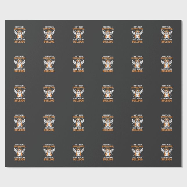 Bulldog Guardian Angel Hund Presentpapper (Platt)