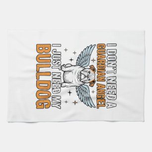 Bulldog Guardian Angel Vintage Hundälskare Tröja D Kökshandduk