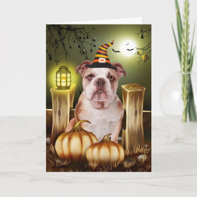 Bulldog Halloween Kort (Framsida)