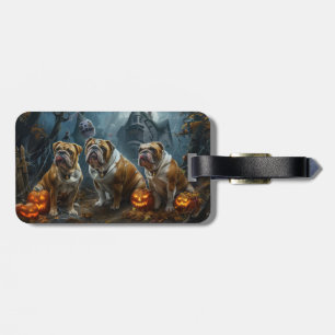 Bulldog Halloween Night Doggy Delight Bagagebricka