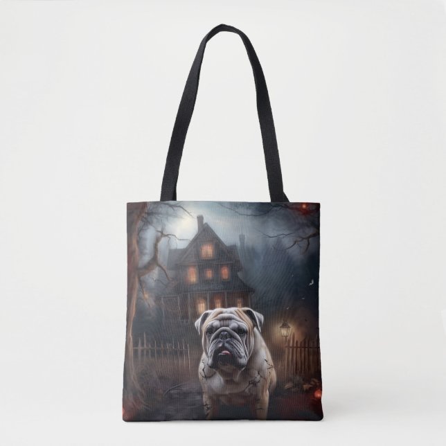 Bulldog Halloween Scary Tygkasse (Framsida)