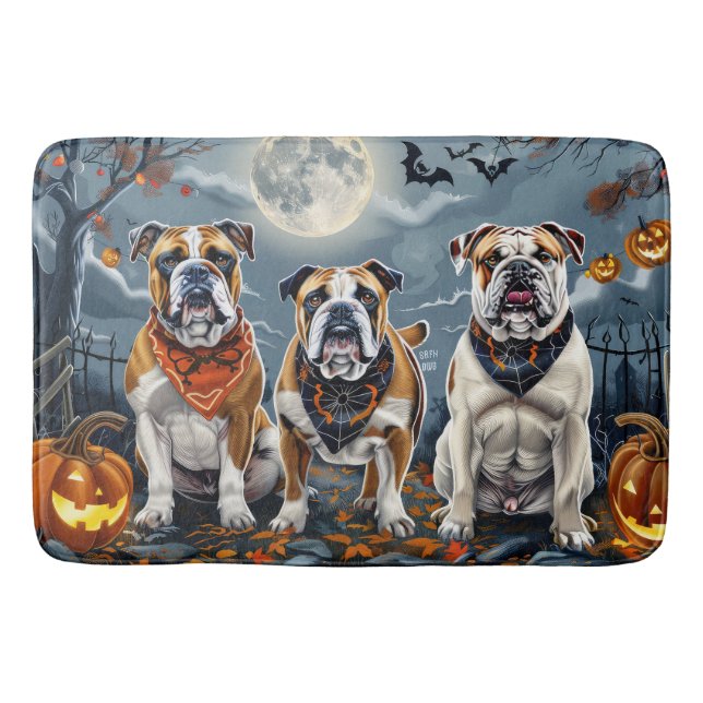 Bulldog Halloween Spooky Badrumsmatta (Framsidan)