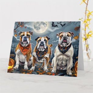 Bulldog Halloween Spooky Kort