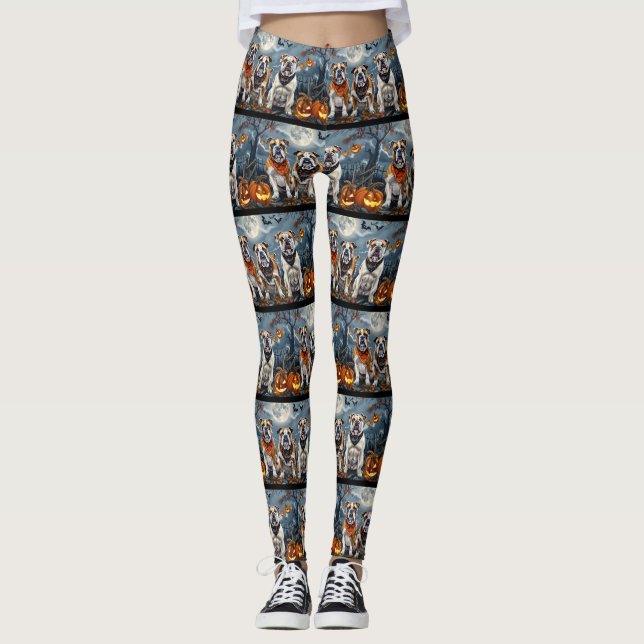 Bulldog Halloween Spooky Leggings (Framsida)