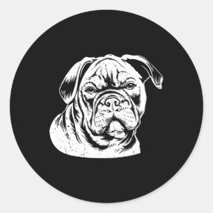 Bulldog Head Runt Klistermärke
