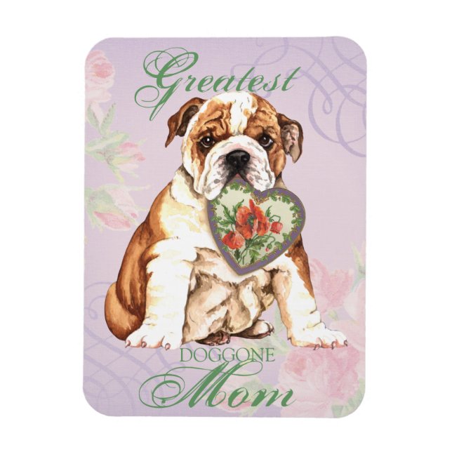 Bulldog Heart Mamma Magnet (Vertikal)