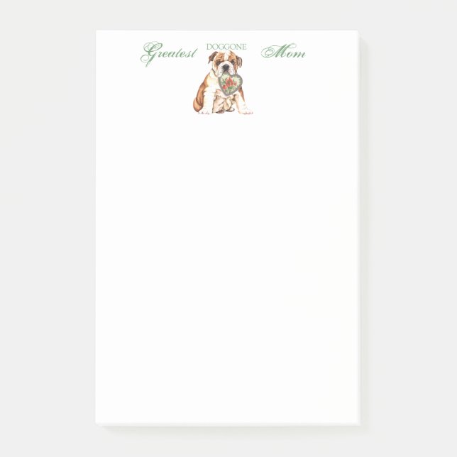 Bulldog Heart Mamma Post-it Block (Framsida)