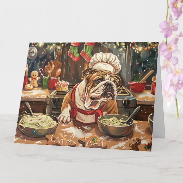 Bulldog Helgdag Baking: Festive God Jul Kort (Orkide)